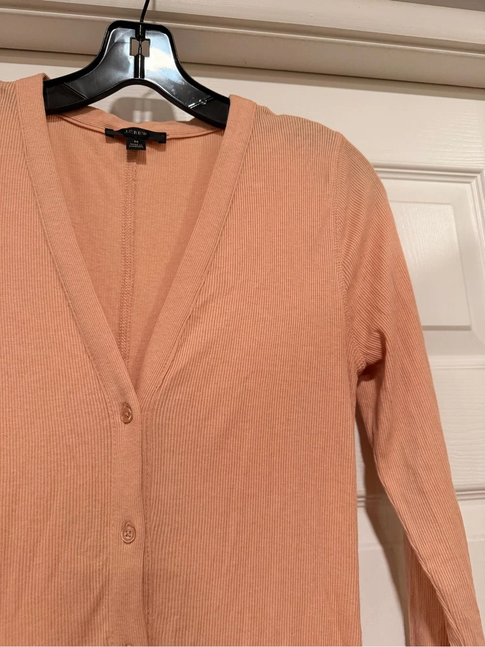 J crew Neutral Peach Ribbed button-front knit dress Long sleeves #423